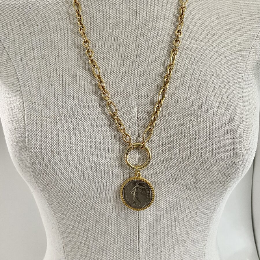 Lady Marianne Republic of France Coin Necklace - Image 2